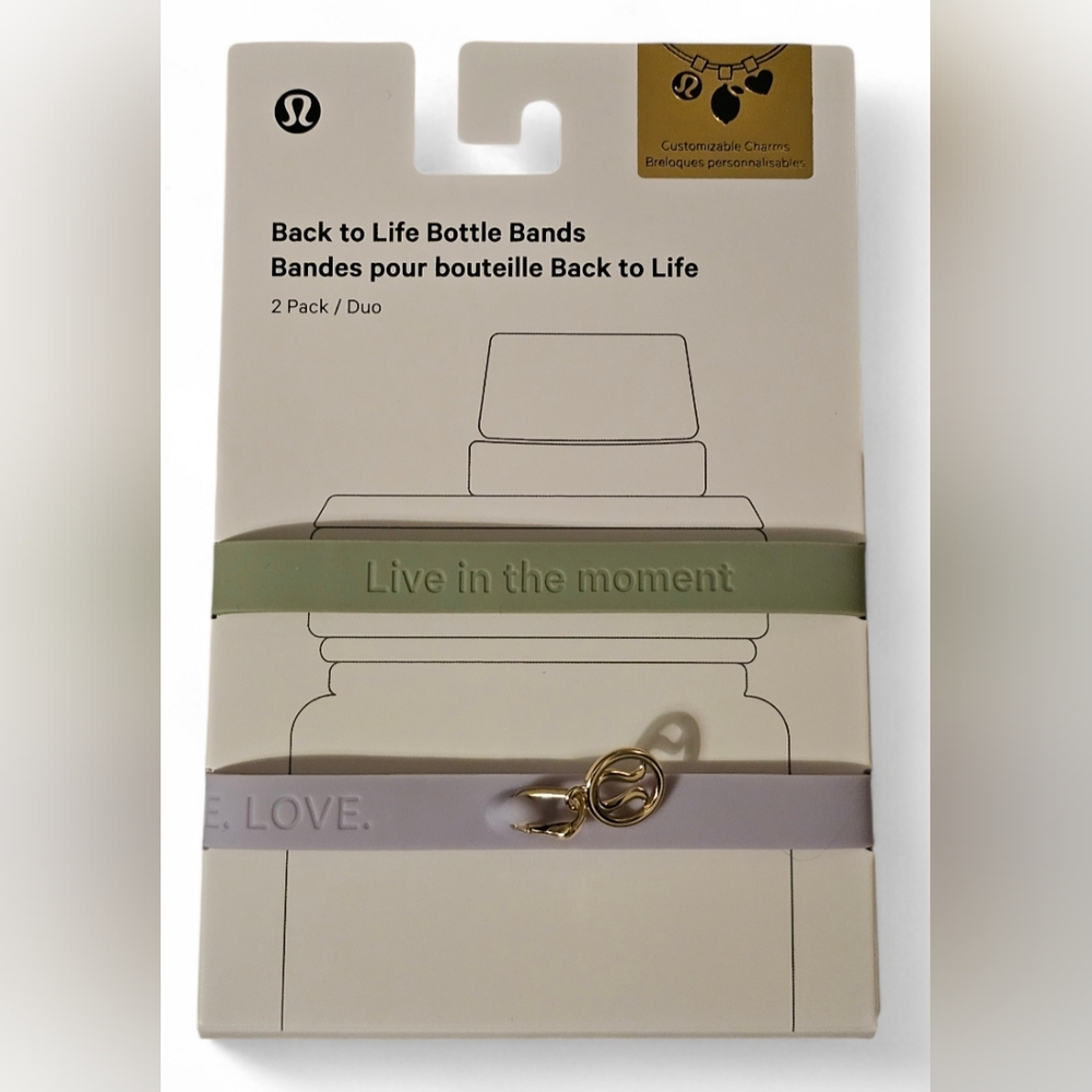 Lululemon Back To Life Bottle Bands 2 Pack, Green And Purple. New - Picture 3 of 4